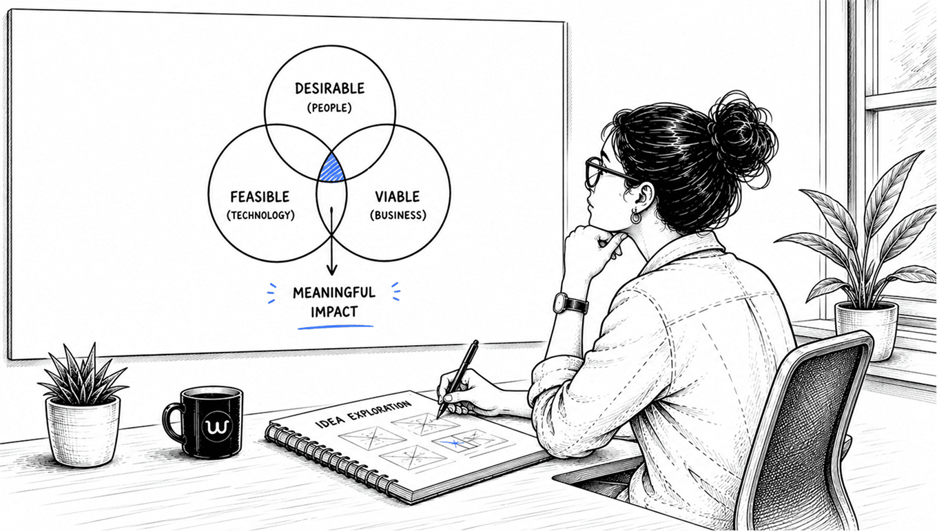 Designer with a desirable-feasible-viable diagram