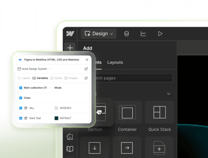 Webflow development preview