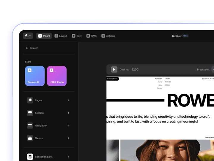Framer development preview